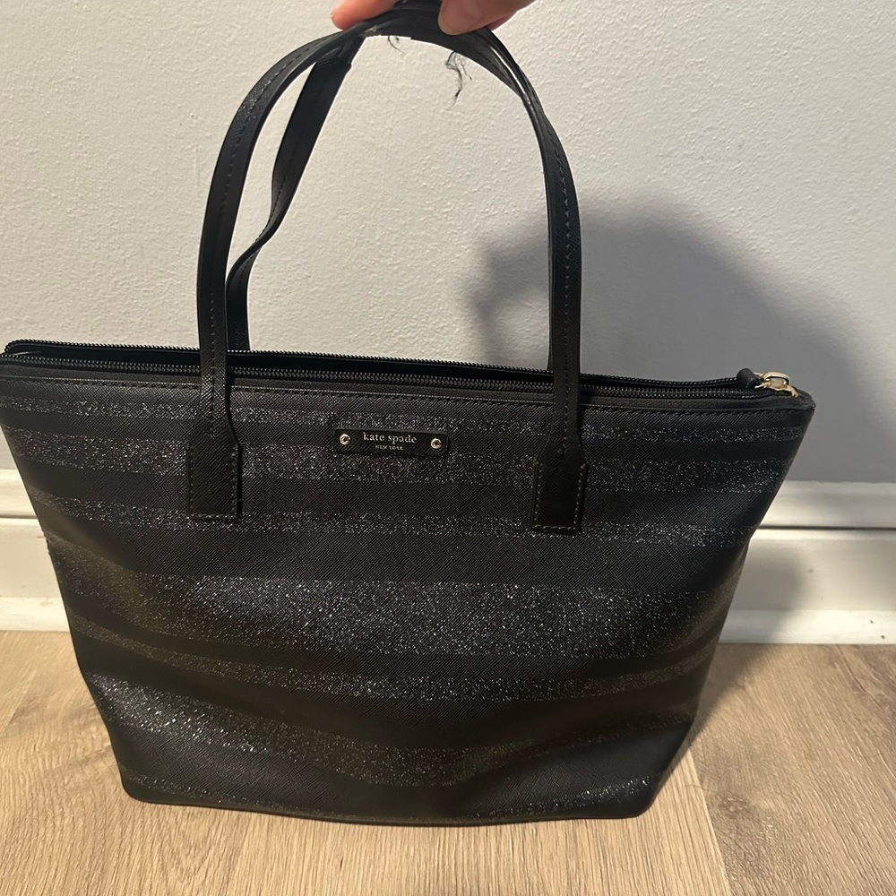 Kate Spade Glittery Black Tote & Wallet